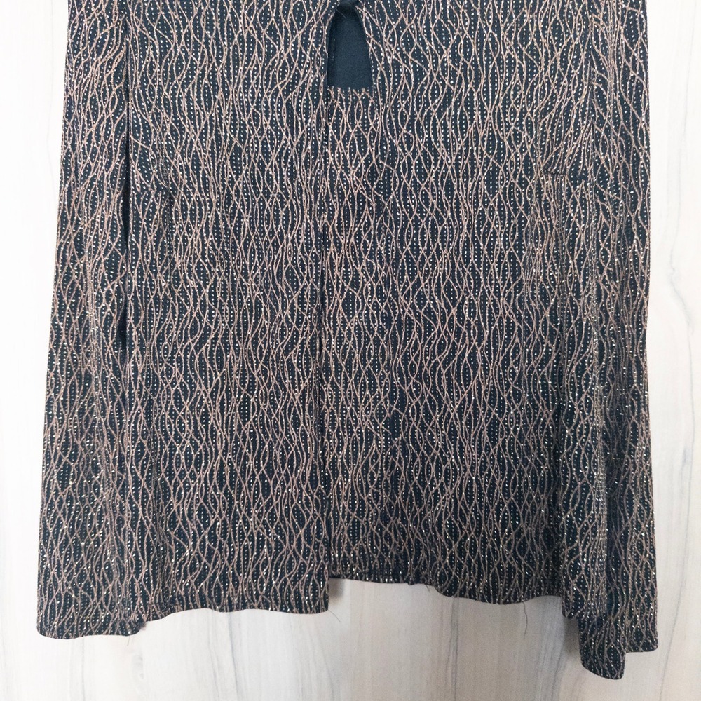 VTG Blue‎ Sage Womens 2 Piece Set Size M Black Gold 90s Metallic Chic Glam Party - Picture 3 of 8